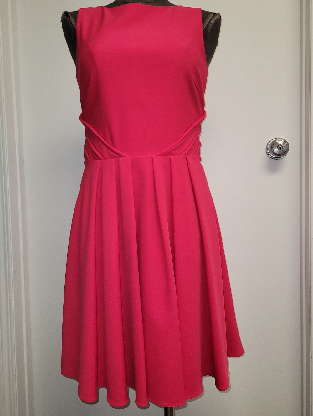 Badgley Mischka Vibrant Pink Sleeveless Fit & Flare Dress